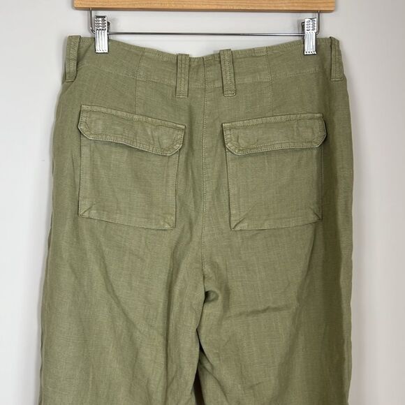 J. Crew Women's Linen Seaside Cargo Pant Straight Leg Utility Casual Size 6 Tall - Picture 4 of 11
